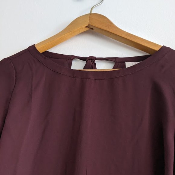 Loft Outlet Purple Bell Sleeve Blouse Size XSP - Picture 4 of 9